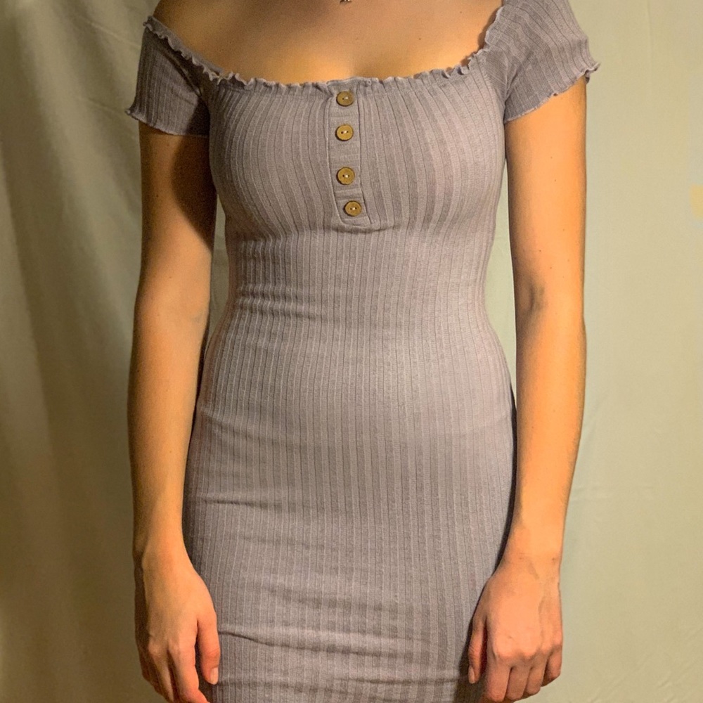 Forever 21 lilac button down sweater dress small